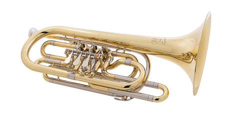 MTP B Drehventil Basstrompete kaufen - goldene Basstrompete Modell TYROL mit klarer Intonation.